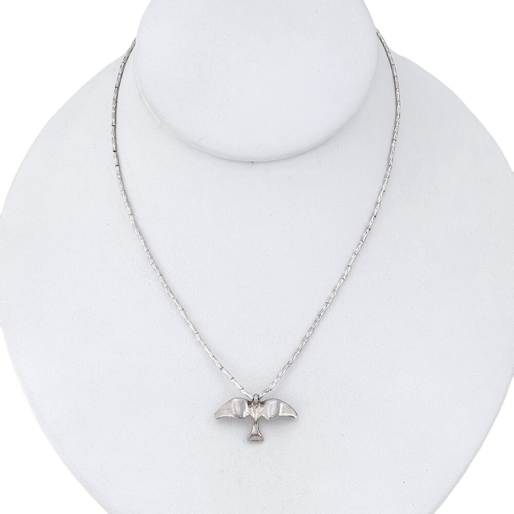 Vintage Sterling Silver 925 Bird Pendant Necklace 15.25"